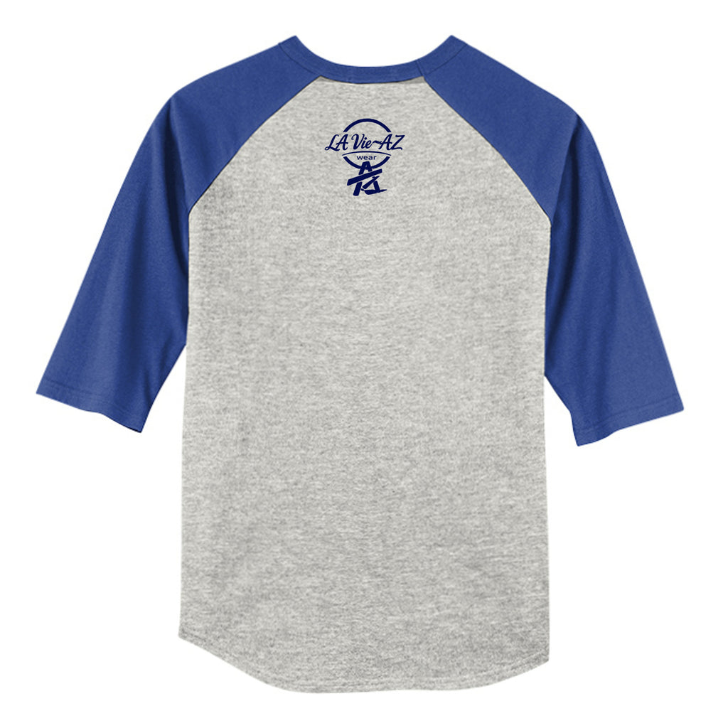 HEATHER GREY / ROYAL - YT200 - BACK